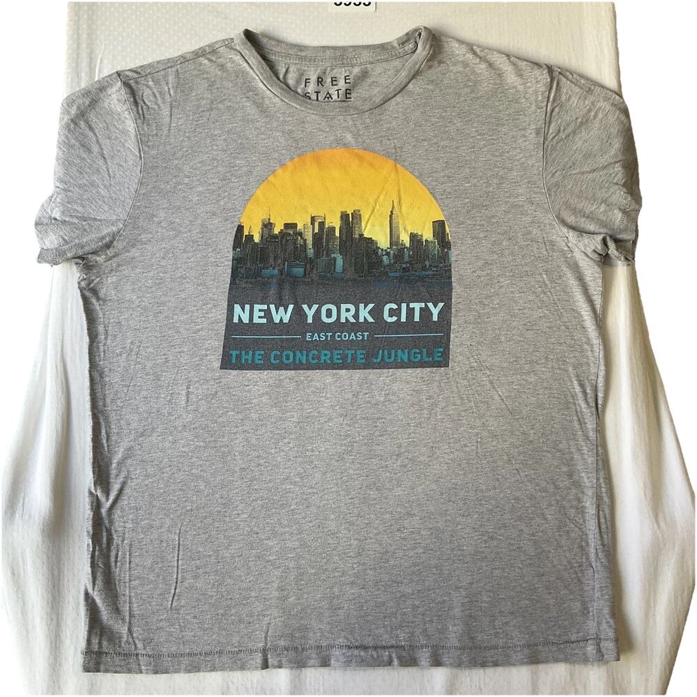 Free State Men Shirt M Gray Graphic New York City East Coast The Concrete Jungle